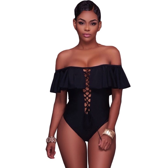 Other - Ruffle Off-The-Shoulder One Piece Swimsuit